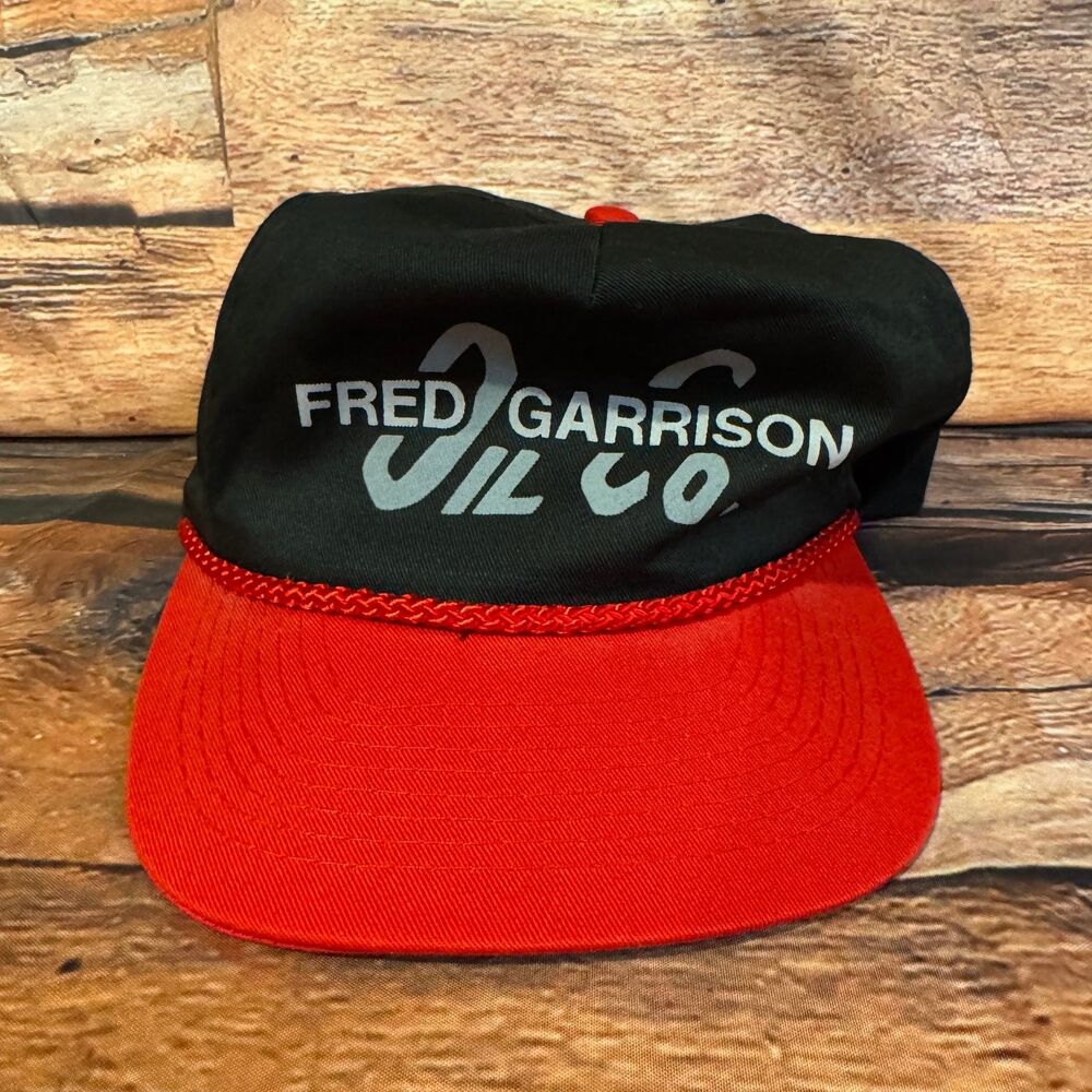 OTTO CAP Fred Garrison Oil Co Snapback Hat Men's One Size Black Red Cap